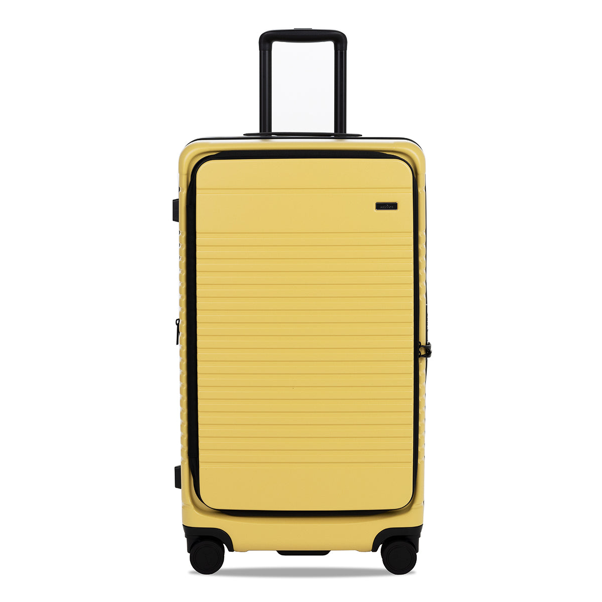 lemon trunk front view with wheels and handle on a white background