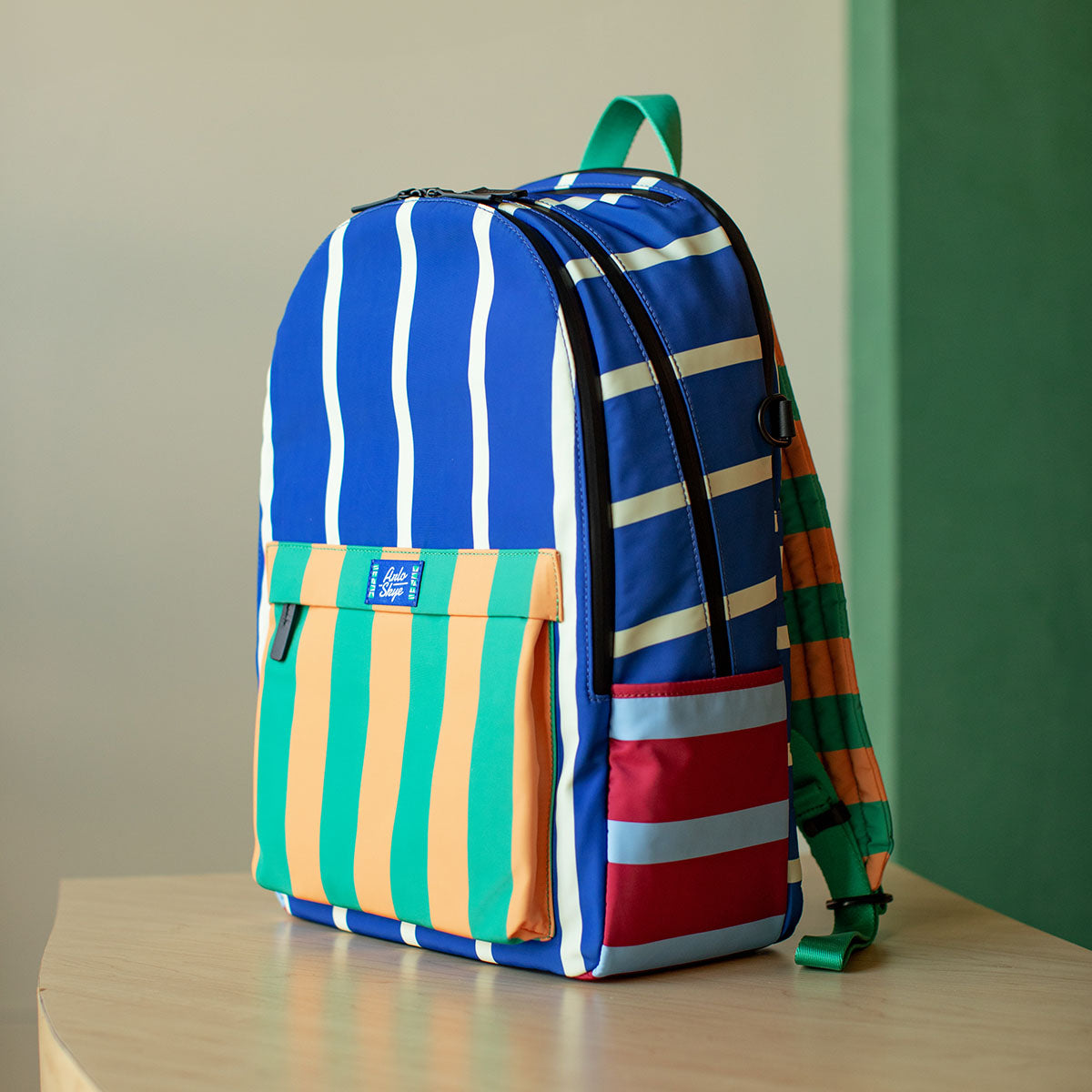 the arlo skye dusen dusen backpack viewed from side angle