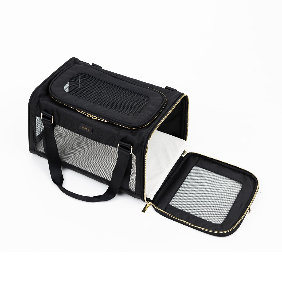 pet carrier medium top down view side open