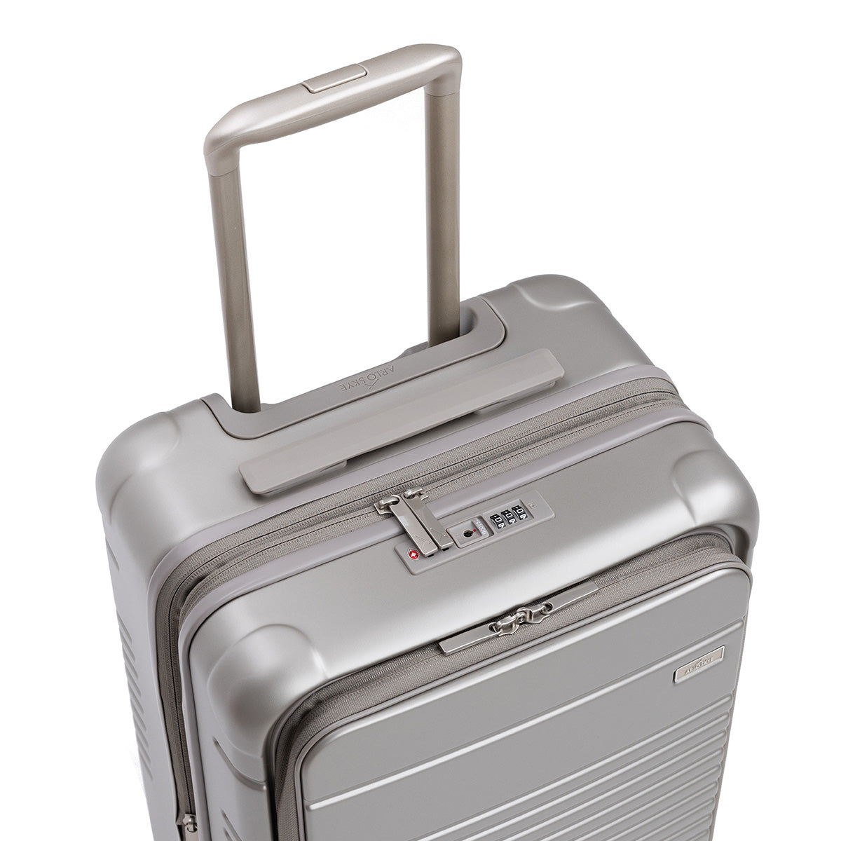champagne carry-on max with front pocket lock view