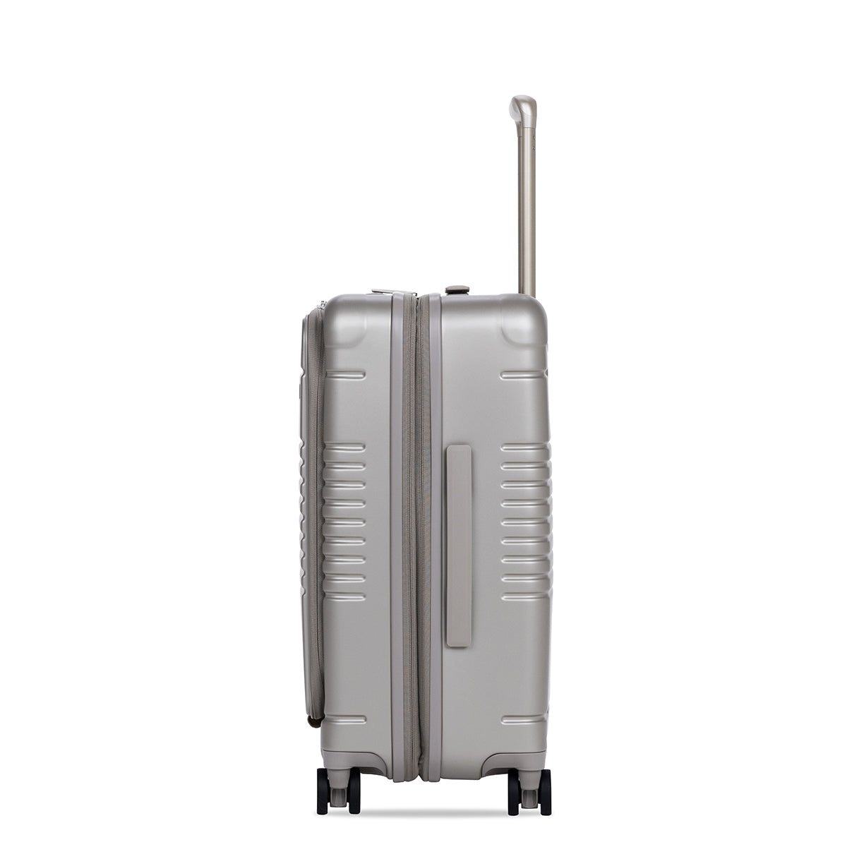 champagne carry-on max with front pocket side view