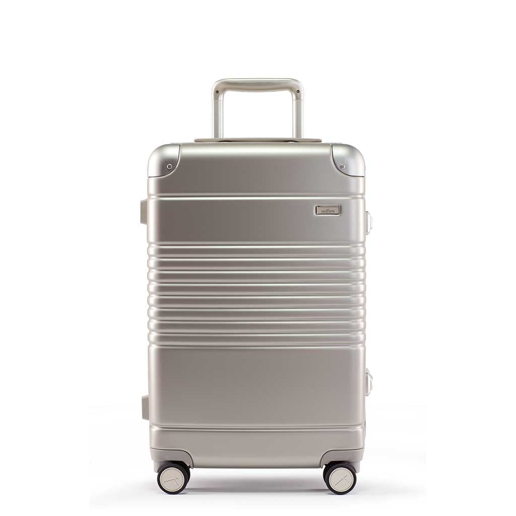 Front view of the frame carry-on max in champagne
