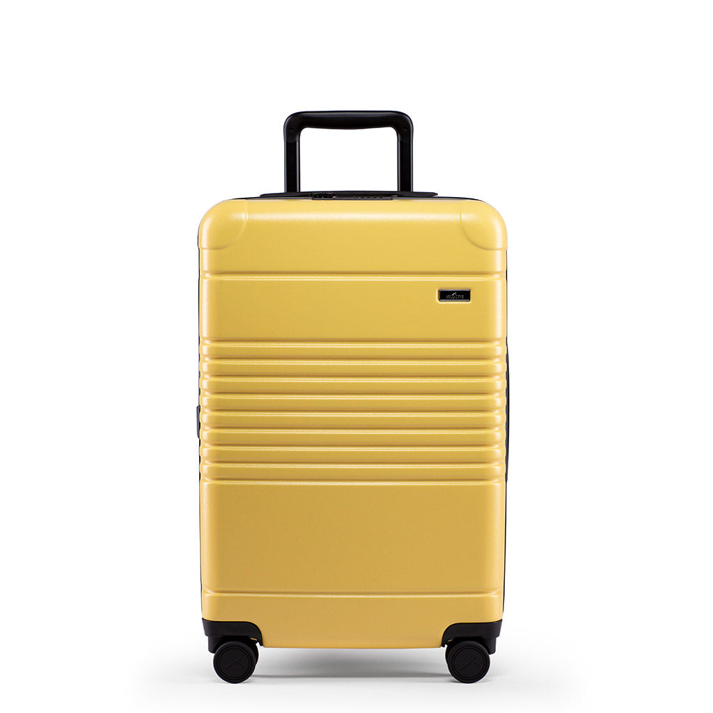 Front view of the zipper carry-on max in yellow