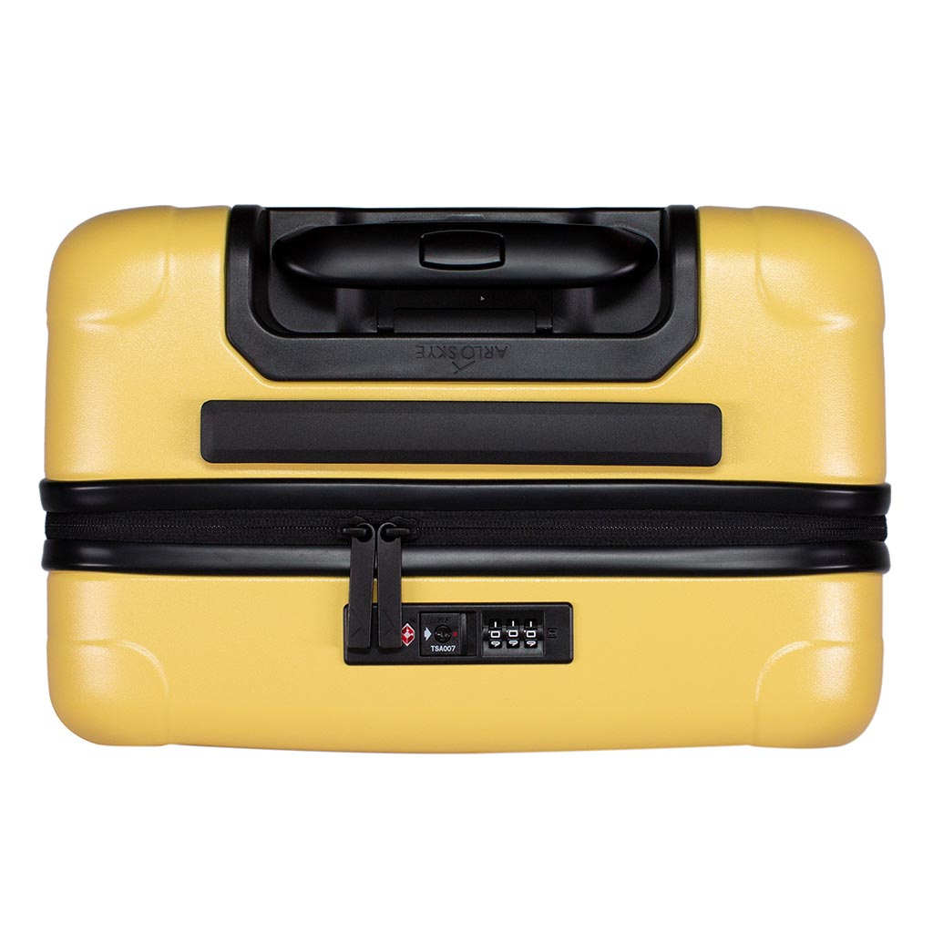 Top view of the zipper carry-on max in yellow