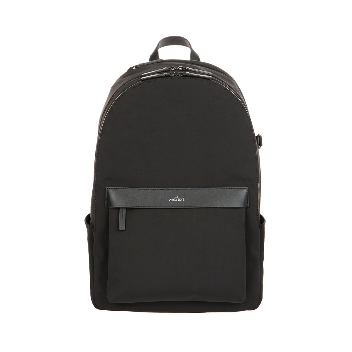 black backpack - front view