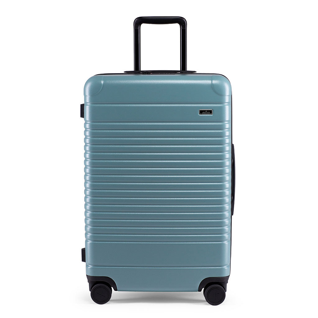 Front view of the zipper check-in in sea sage