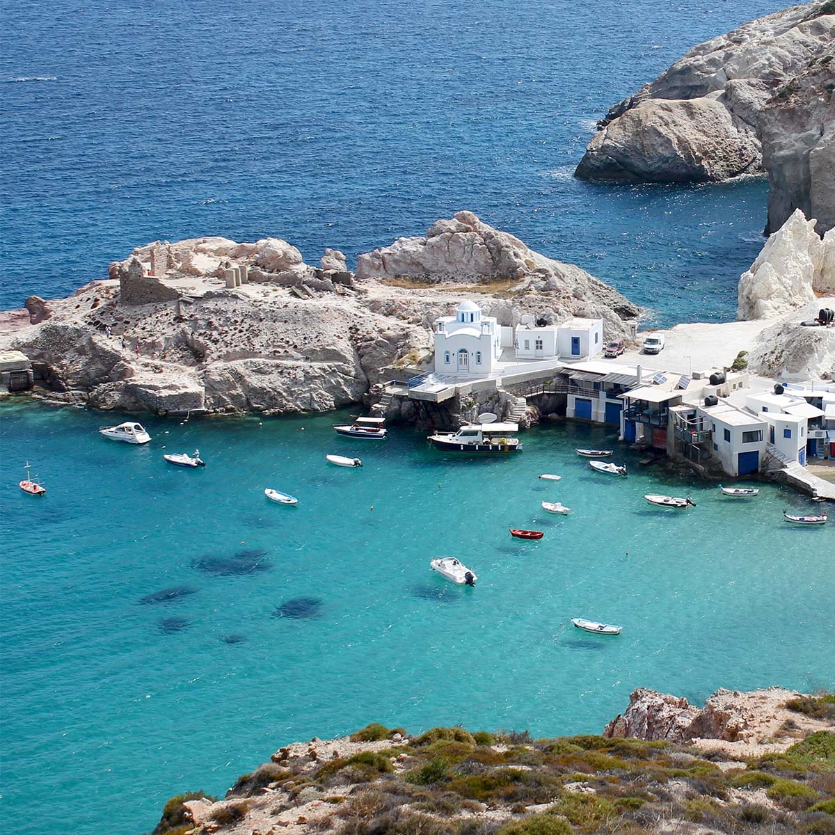 Sea view of Milos, Greece