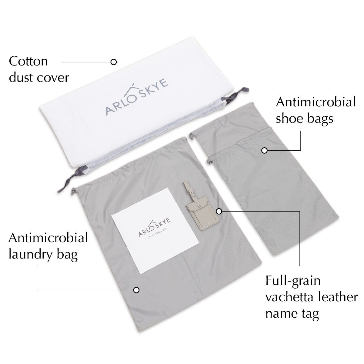 Arlo Skye leather luggage tag, champagne