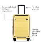 Front view of the expandable carry-on max with front pocket in lemon