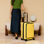 Lemon expandable carry-on max with front pocket, lifestyle shot
