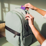 Mint backpack, lifestyle shot