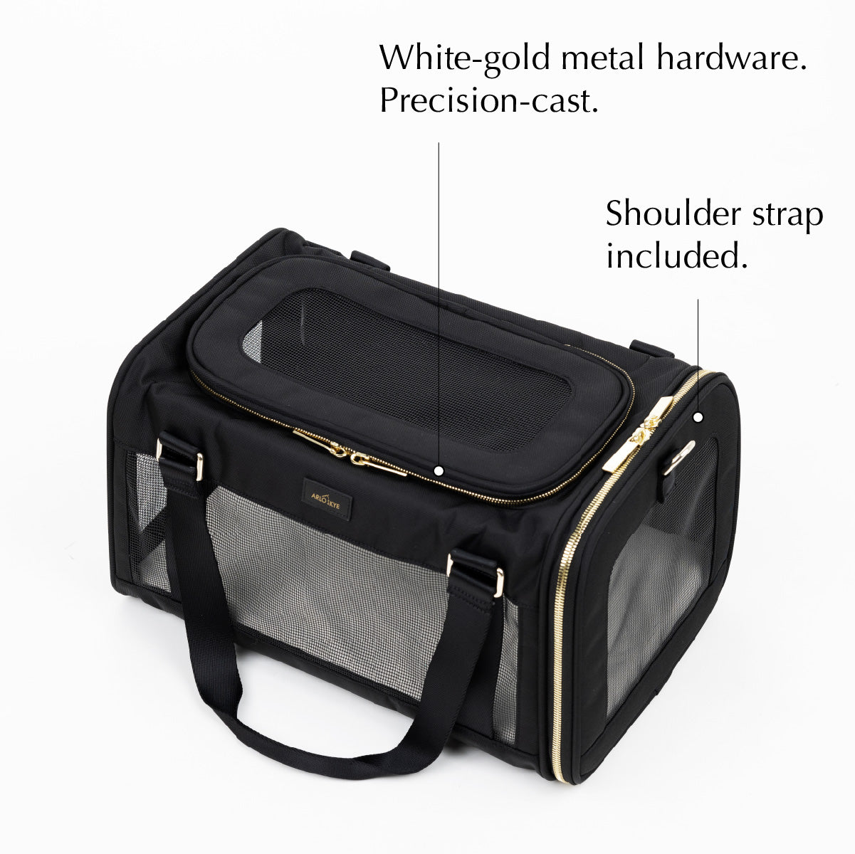 front angle view of pet carrier