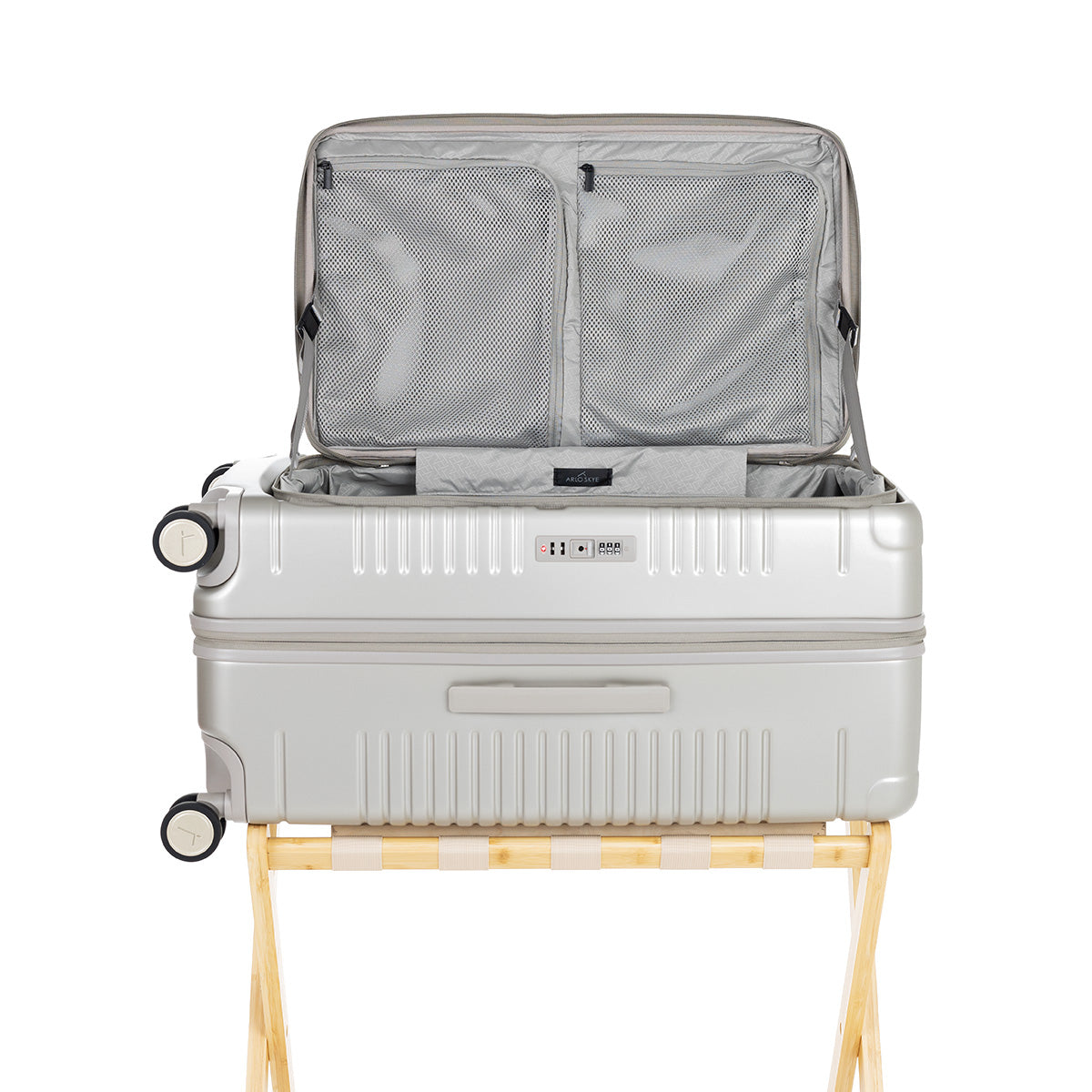 champagne trunk with open lid