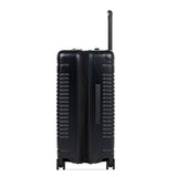Side view of the expandable check-in medium in black, shown expanded