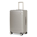 Left facing view of the expandable check-in medium in champagne