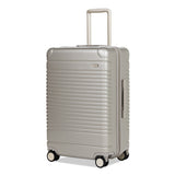 Left facing view of the expandable check-in medium in champagne