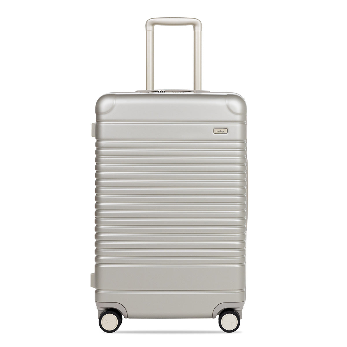Front view of the expandable check-in medium in champagne