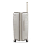 Side view of the expandable check-in medium in champagne, shown expanded