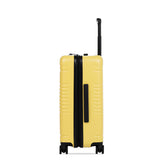 Side view of the expandable carry-on max in lemon