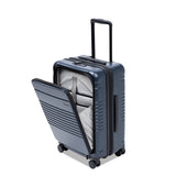 navy carry-on max with front pocket with open pocket view