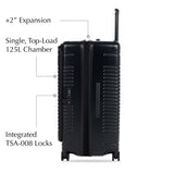 black trunk side expanded profile view