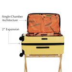 Open top-load expandable trunk large in lemon shown lying flat