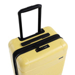 Top-down view of the expandable carry-on max in lemon showing the lock
