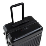 Top-down view of the expandable check-in medium in black showing the lock