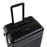 Top-down view of the expandable check-in medium in black showing the lock