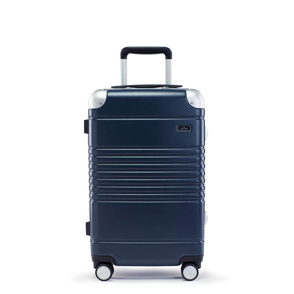 Front view of frame carry-on in navy blue 