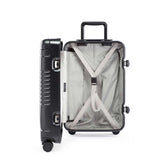 Side view of the frame carry-on max in black showing the interior of the left shell