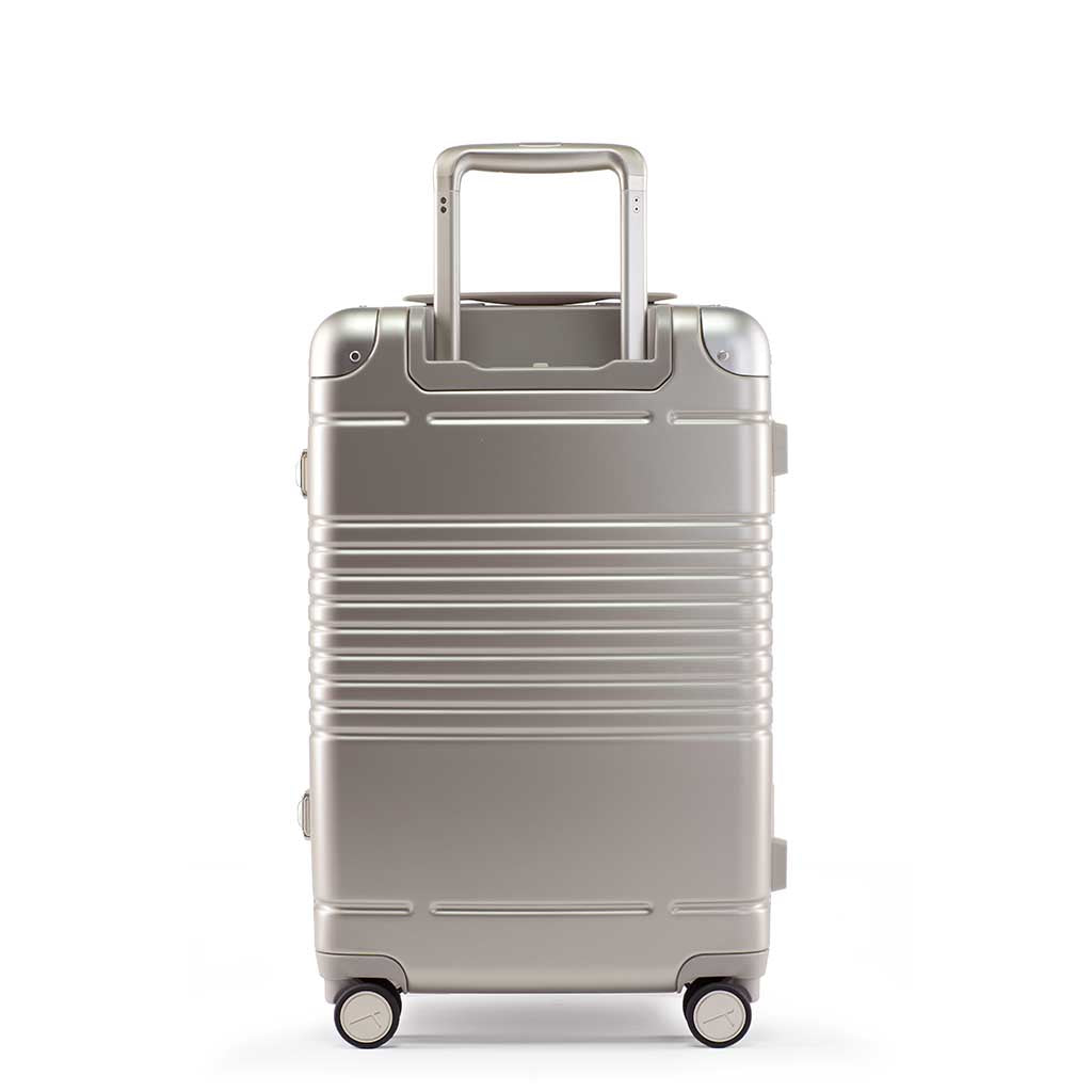 Back view of the frame carry-on max in champagne