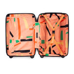 Open zipper carry-on max in yellow showing both sides of the interior