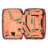 Open zipper check-in in yellow showing both sides of the interior