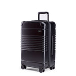 Left facing view of the zipper carry-on max  in black