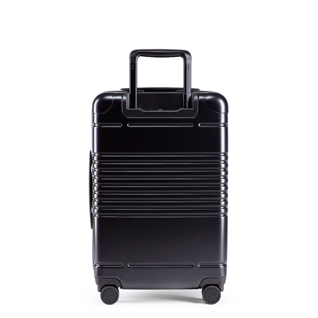 Back view of the zipper carry-on max  in black
