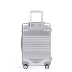 Back view of the frame carry-on max in silver aluminum edition 