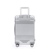 Back view of the frame carry-on max in silver aluminum edition 