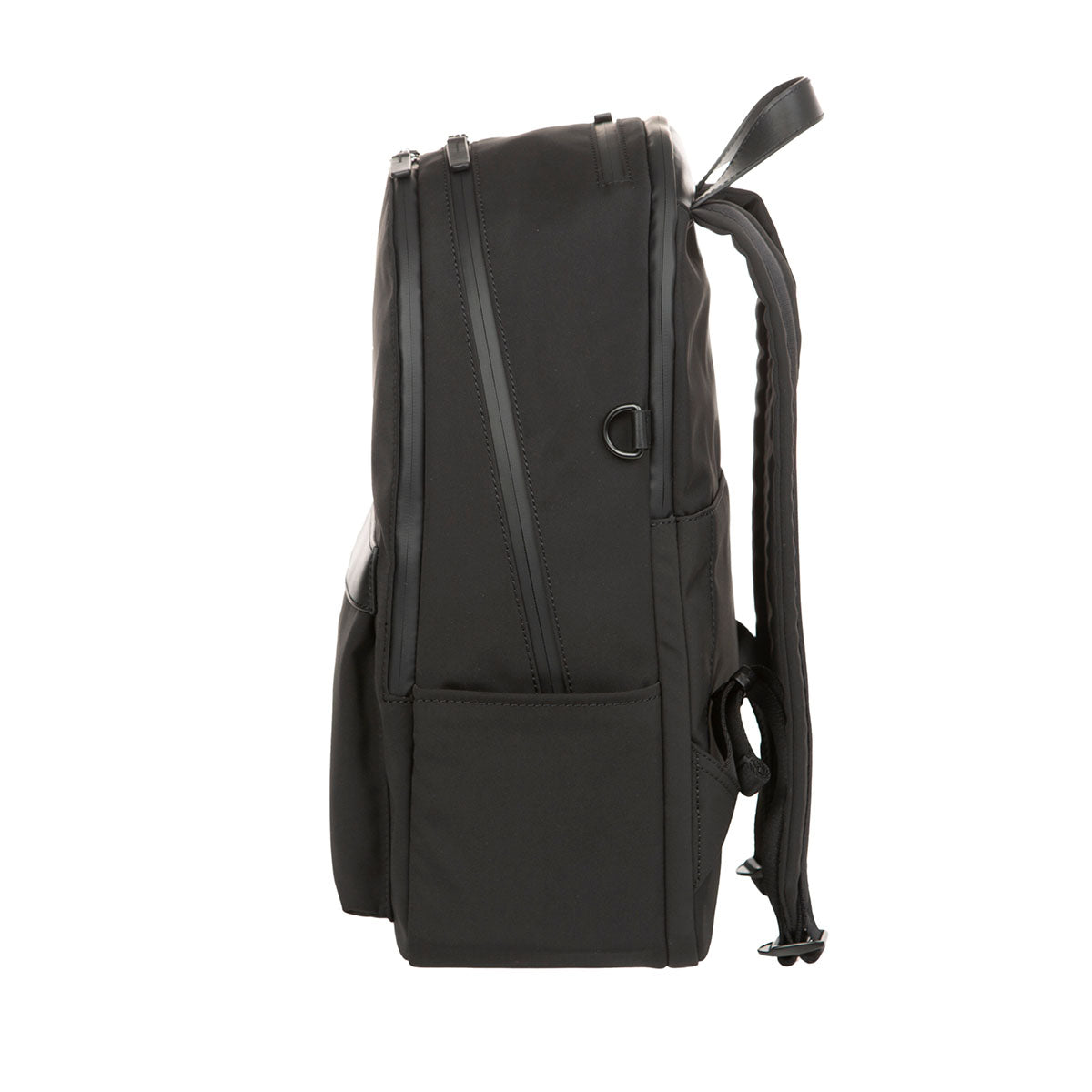 black backpack - side view