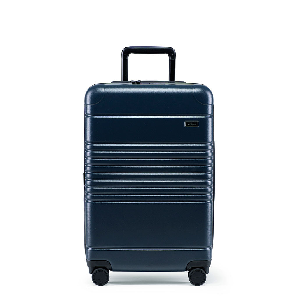 Front view of the zipper carry-on max in navy blue
