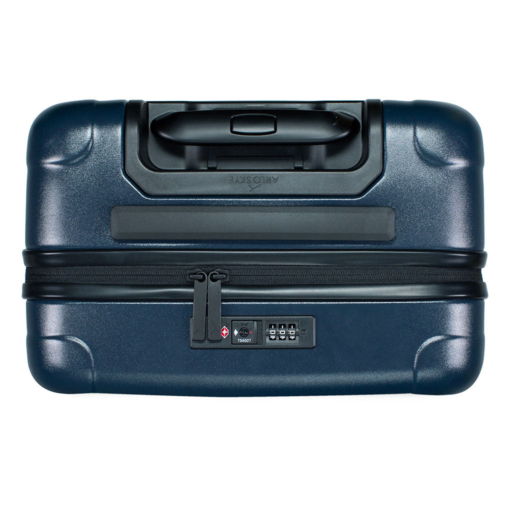 Top view of the zipper carry-on max in navy blue