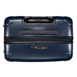 Top view of the zipper check-in in navy blue