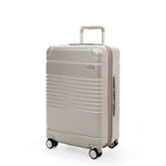 zipper carry-on max in champagne color - side angle view