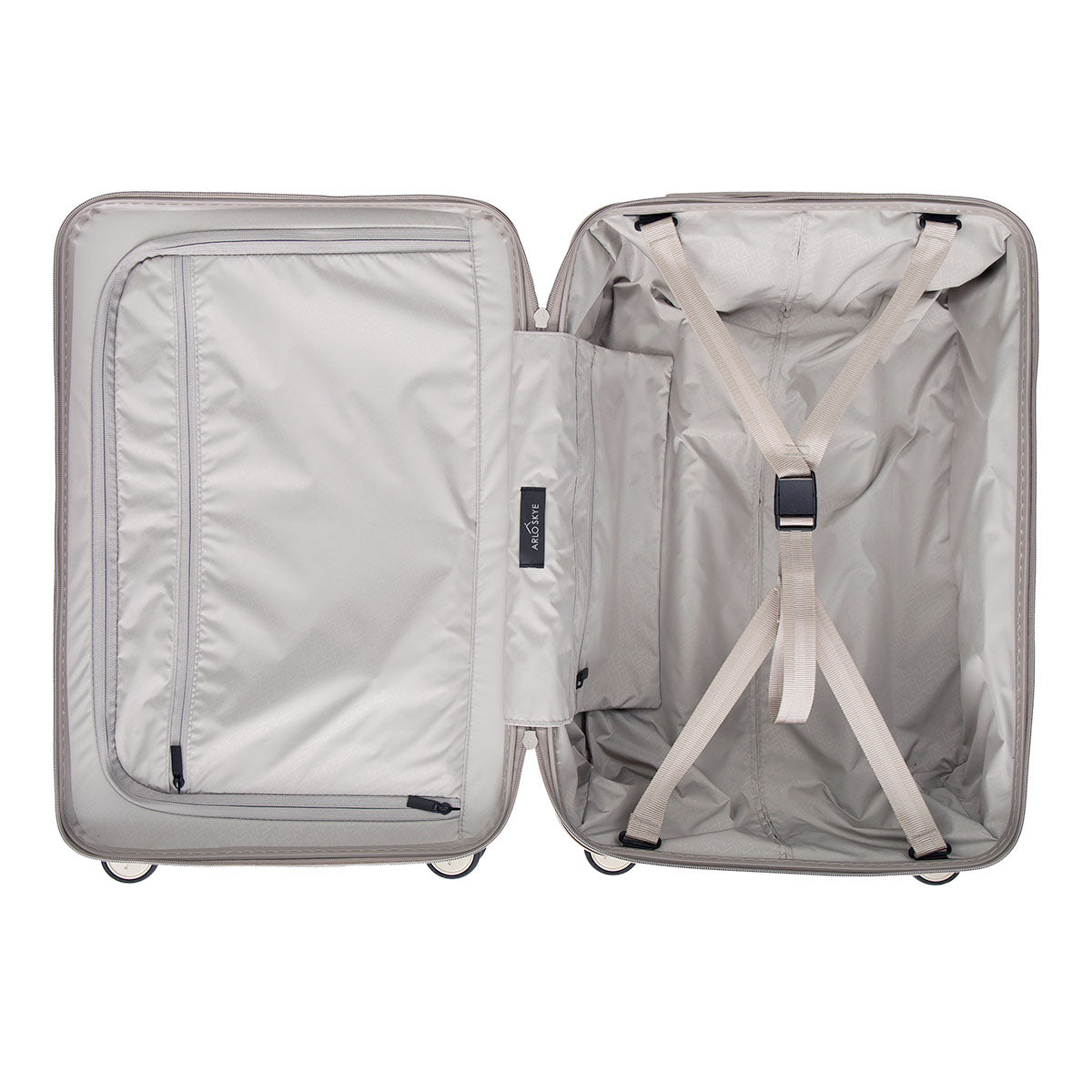 zipper carry-on max in champagne color - interview view