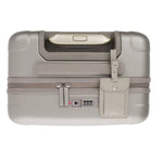 zipper carry-on max in champagne color - lock view from top down
