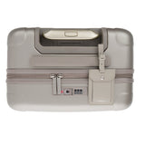 zipper carry-on max in champagne color - lock view from top down