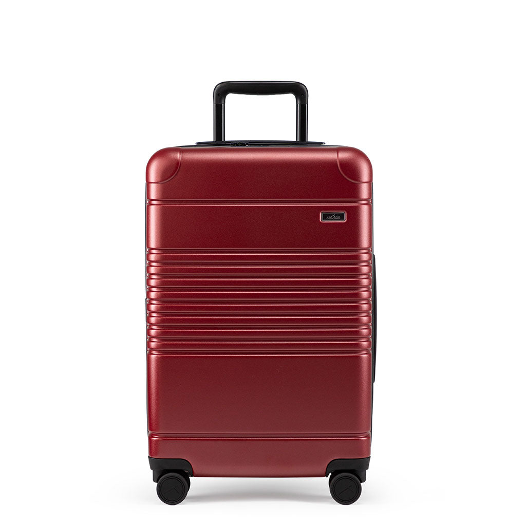 Front view of the zipper carry-on max  in garnet