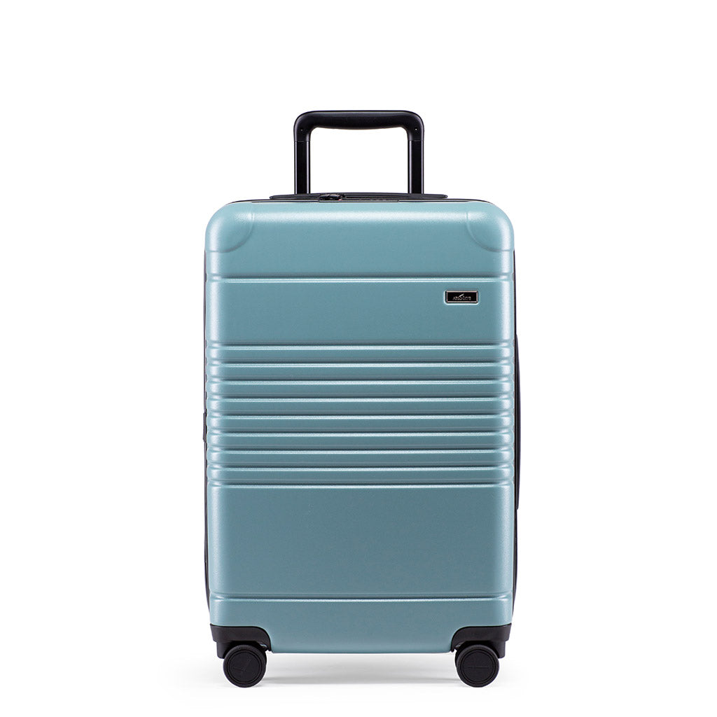 Front view of the zipper carry-on max in sea sage